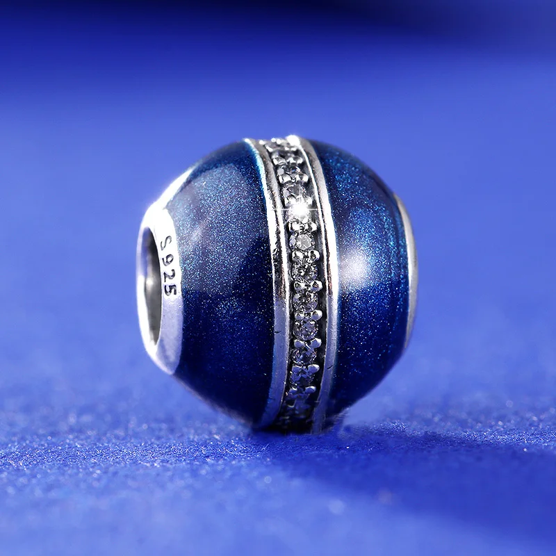 

New 925 Sterling Silver Midnight Blue Orbit Charm Bead Fits Pandora Charm Bracelet