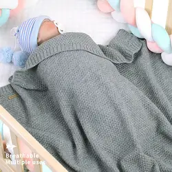 Трикотажные детские одеяла для новорожденных, детское одеяло для новорожденных, муслиновые пеленки, мягкие постельные принадлежности