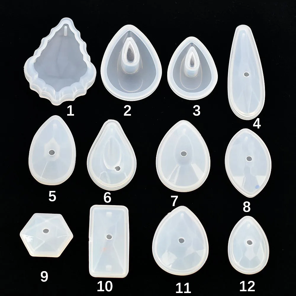 

SNASAN 12pieces Silicone Mold for jewelry making component Resin Silicone Mould handmade tool epoxy resin molds craft materia