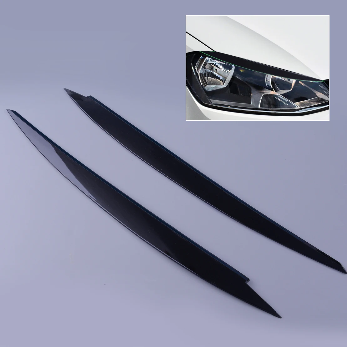 

CITALL 2PCS Black ABS Chrome Plated Head Light Brow Cover Lamp Eyelid Trim Fit for VW Golf MK7 GTI 2013 2014 2015 2016 2017 2018