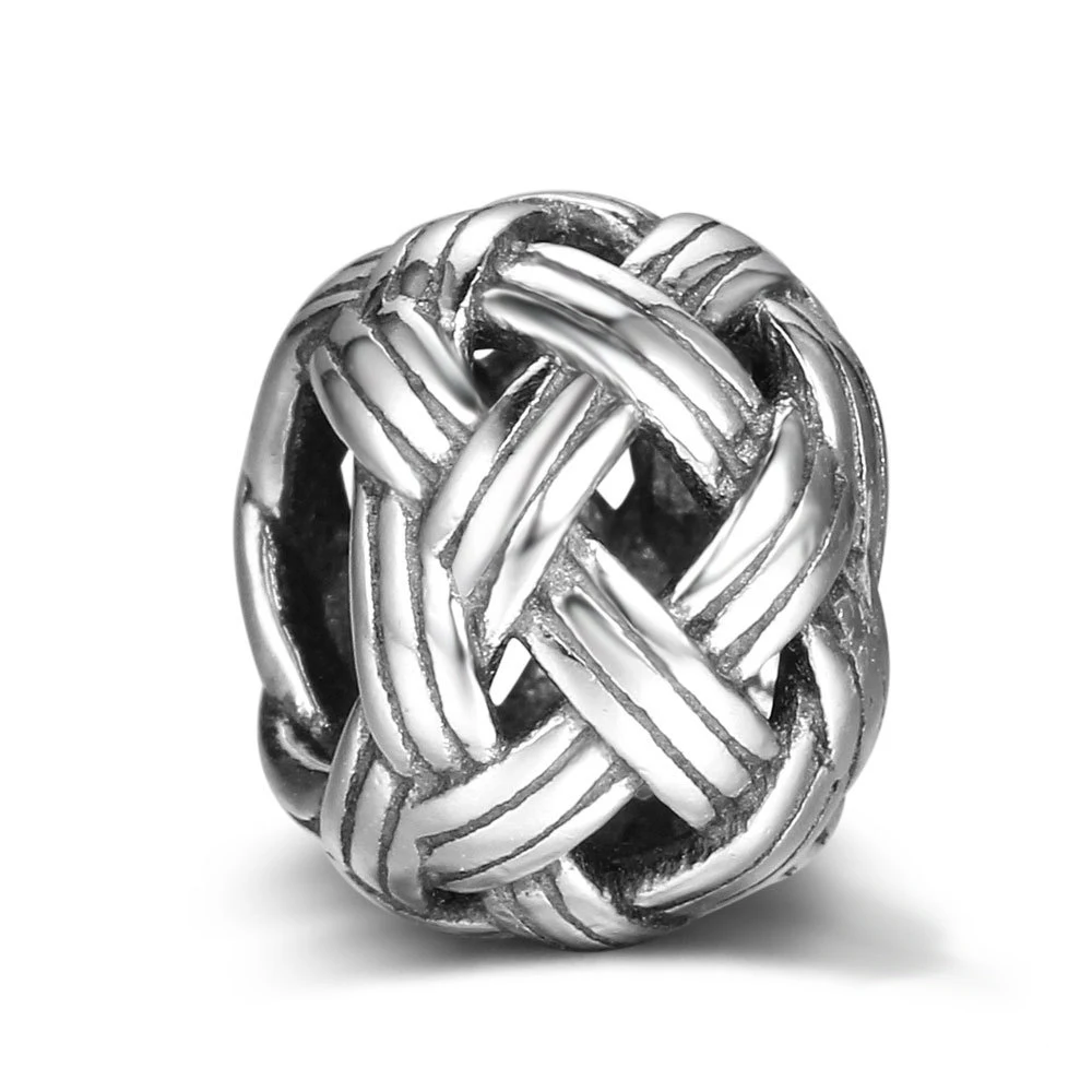 

ZMZY Authentic Cute 925 Sterling Silver Charm Vintage Hollow Braided Beads Fit Pandora Bracelet Bangle Diy Jewelry Accessories