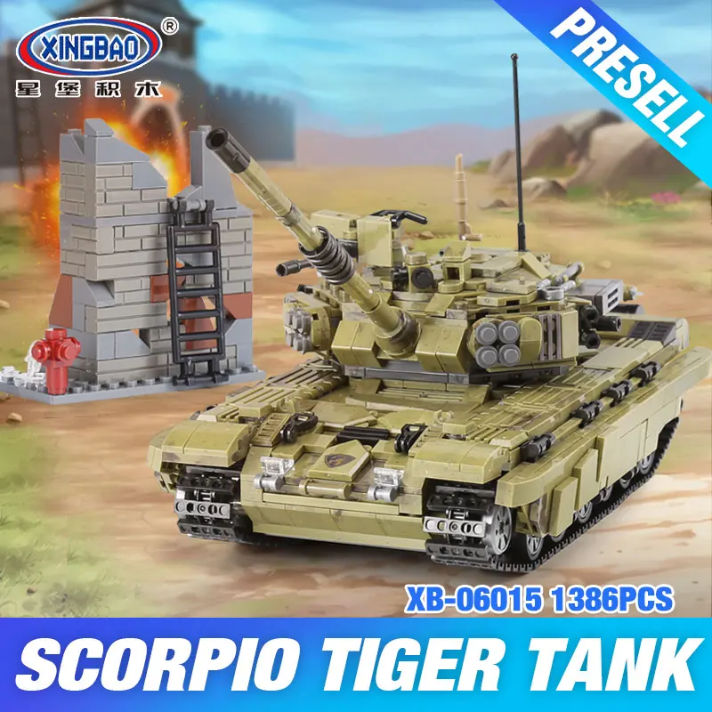 

XINGBAO 06015 The Scorpio Tiger Tank Set DIY Genuine Military Series Building Blocks Bricks Toys Educational Christmas's Gifts