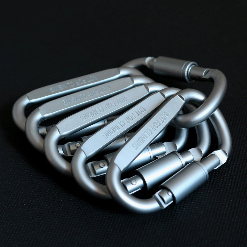 

Aluminum Alloy D Shaped Carabiner 5 pcs/lot Outdoor Survival Camping Hiking Equipment Carabiners For Kyes 8 cm Lenght mousqueton