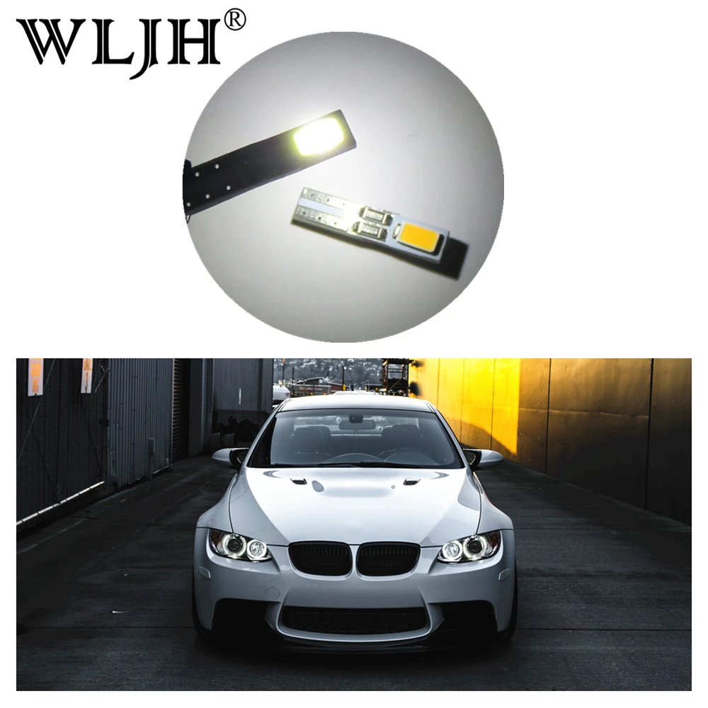 WLJH 12 шт. Led T5 2721 W3W W2 * 4.6d ангельские глазки светодиодный инструмент: Клин Индикатор спидометр датчик кластера