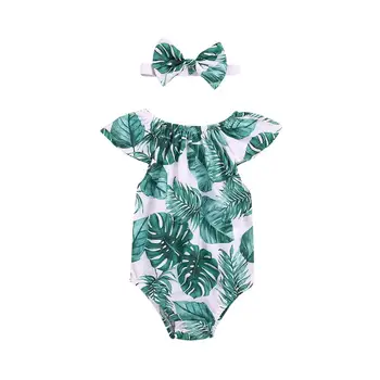 

Fashion Summer Baby Girls Sets Clothes Bodysuit+Headband 2Pcs Baby Girl Outfits