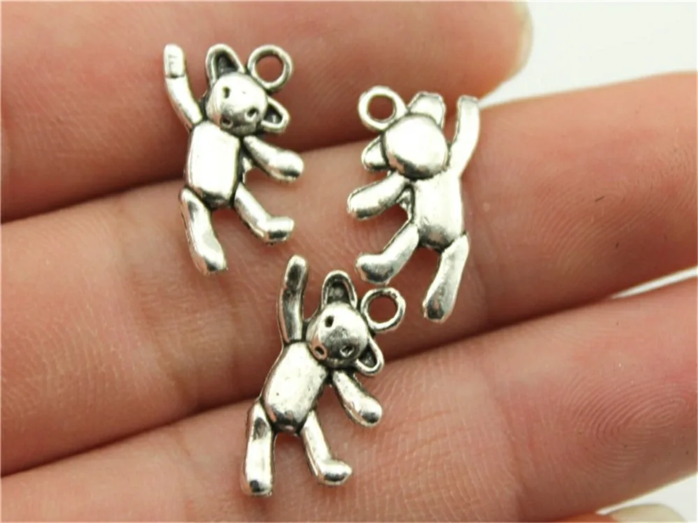 

WYSIWYG 10pcs 19x10mm Cute Bear Charm Kawaii Bear Charms Dancing Bear Charms Vintage DIY Accessories For Jewelry Making