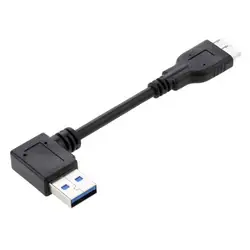 10 см 30 см USB 3,0 справа под углом мужчина к Micro B Мужской 10 Pin короткий адаптер AM/ microB кабель для мобильного HDD