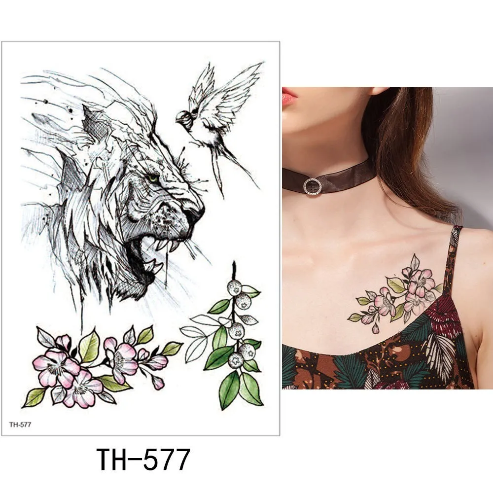Glaryyears 1 лист временная татуировка наклейка Сексуальная поддельная татуировка цветок флеш-тату водонепроницаемый маленькое боди-арт Мужчины Женщины TH Link 15 - Цвет: TH-577