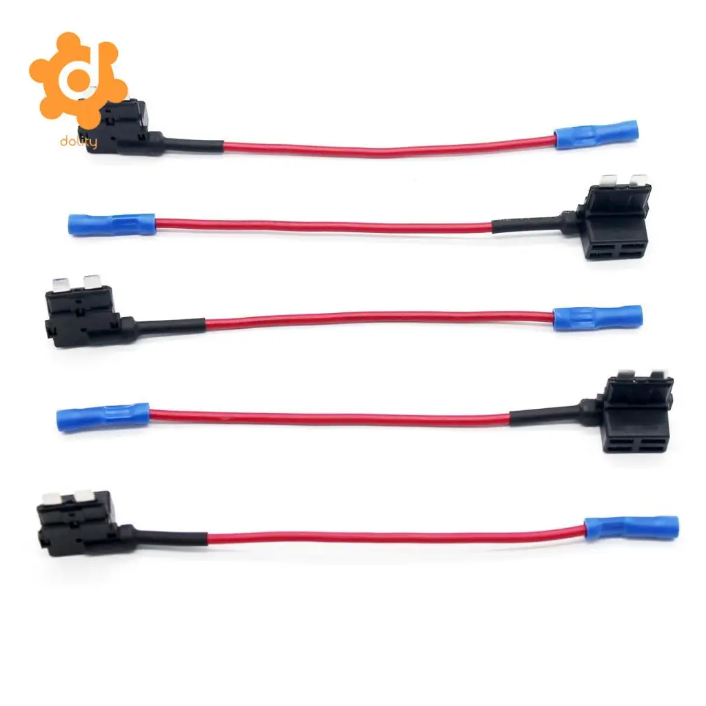 5pcs Car Add Circuit 10A ACU Tap Standard Blade Fuse Box Holder
