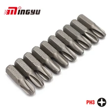 10 шт. 1/" с фокусным расстоянием 25 мм Phillips PH3 отвертка набор ремонтных инструментов screwdriverskit шестигранным хвостовиком сверло для Мощность бытовые ручные инструменты