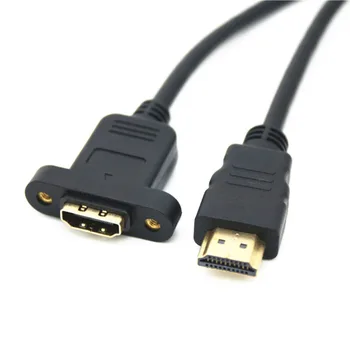 

HDMI Cable Male To Female Host Case Panel Mount Screw Cable Cord Cable 1.4 Male To Female