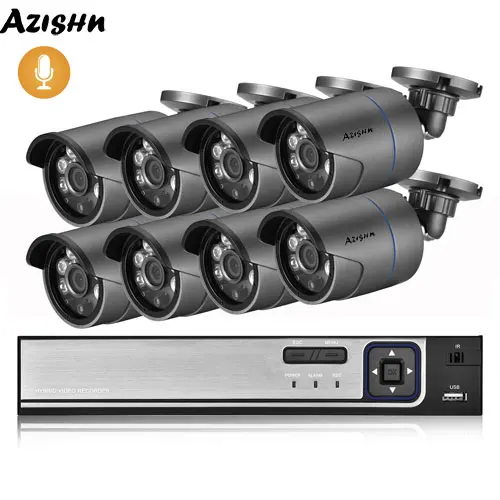 best security camera system AZISHN 8CH 4MP POE NVR CCTV Security System Face Detection HD Outdoor Audio Record IP Camera P2P Home Surveillance Kit System top security cameras Surveillance Items