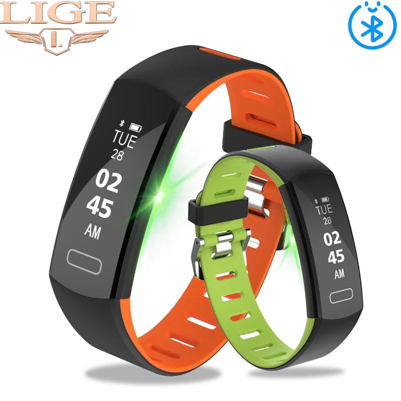 

LIGE Smart Bracelet Waterproof Fitness Tracker Bluetooth Sport Bracelet Heart Rate Monitor Smart Wristband Pulseira Inteligente