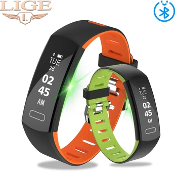 

LIGE Smart Bracelet Waterproof Fitness Tracker Bluetooth Sport Bracelet Heart Rate Monitor Smart Wristband Pulseira Inteligente