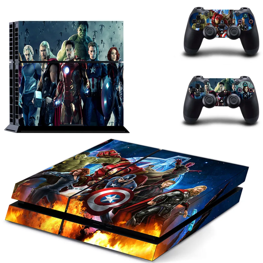 Marvel Мстители PS4 Кожа Наклейка для sony playstation 4 консоли и 2 контроллеров PS4 Кожа Наклейка Винил