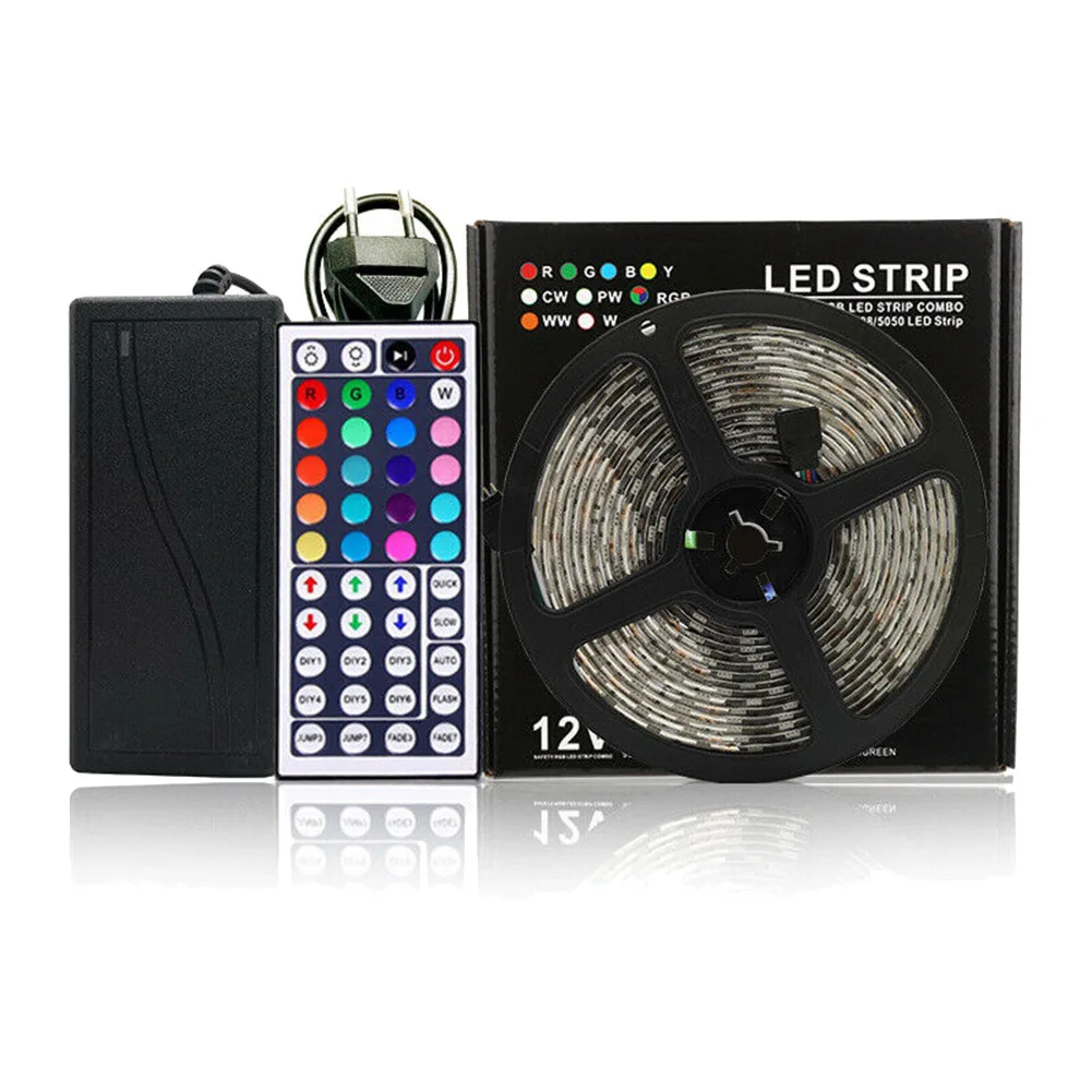 

5050LED Light Strips with 24 Button Controller Set 5M Mobile Wifi App Smart Control SLC88