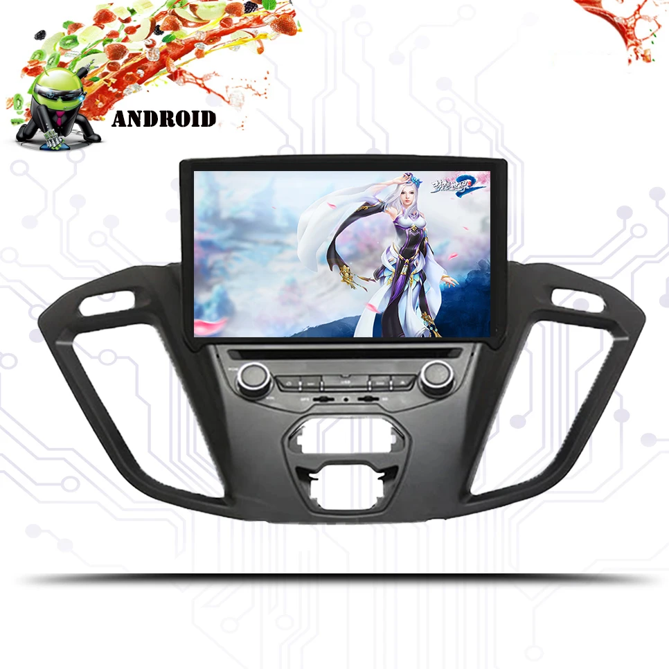 Sale Android 9.0 Octa Core 8" Car DVD Multimedia GPS for Ford Transit Custom 2013-18 With Radio 4GB RAM BT SD WIFI USB Tape Recorder 4