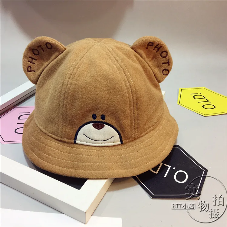 2018 Autumn And Winter Cute Little Bear Smiley Face Baby Fisherman Hat Boys And Girls Basin Cap ACC07 (6)