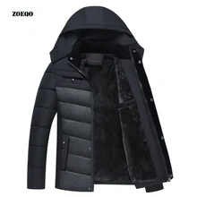 ZOEQO Новая мужская зимняя куртка повседневные парки с флисовой подкладкой мужские толстые теплые стеганые пальто с капюшоном Мужские Jaqueta Masculino Inverno