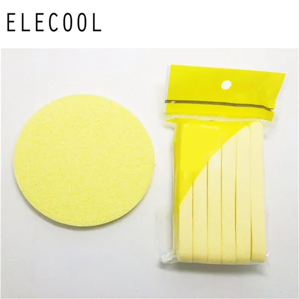 ELECOOL, 12 шт., косметический спонж для сдавливания, очищающая губка для тела, лица, очищающая, для умывания, для удаления макияжа, губка для отшелушивания - Цвет: 12pcs yellow