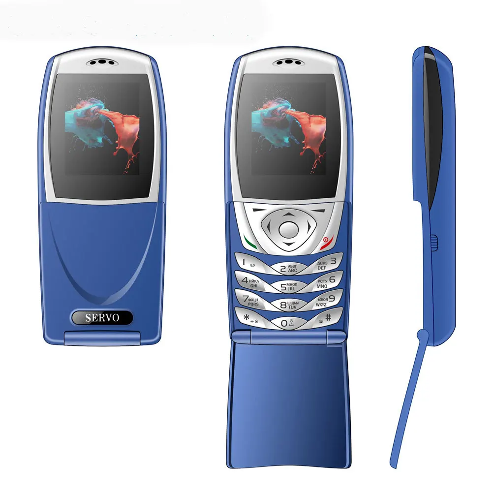 

2018 SERVO S06 Russian keyboard Flip Mobile Phone Quad Band GSM 1.77inch Screen 1500mAh Vibration Bluetooth FM Radio Cellphone