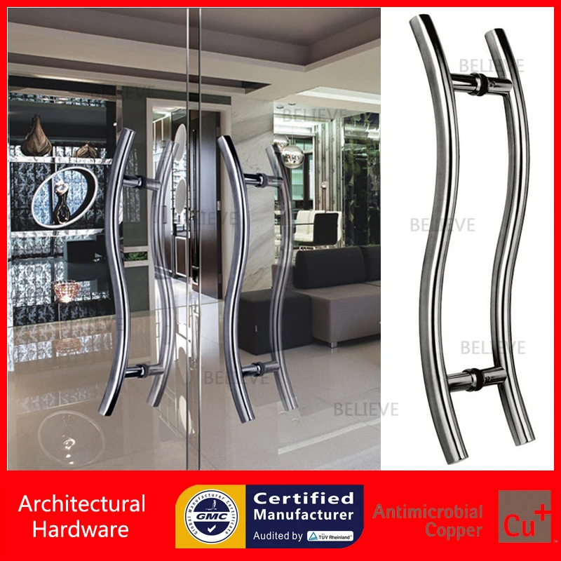 Entrance Pull Handle 304 Stainless Steel Brushed Door Handles For ... Entrance Pull Handle 304 Stainless Steel Brushed Door Handles For ...