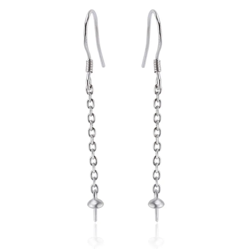 CLUCI Simple Silver 925 Pearl Earring Mounting for Women Sterling Silver Multiple Style Drop Earrings - Цвет камня: 1