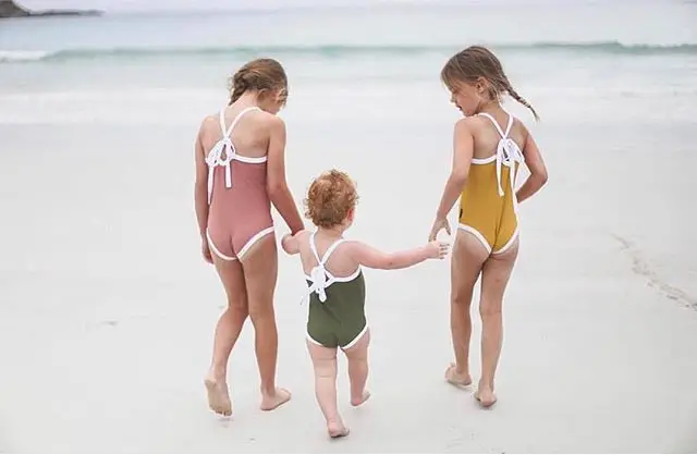 Купальный костюм для новорожденных девочек; трикотажный купальный костюм на подтяжках; летняя пляжная одежда для младенцев; цельный купальный костюм