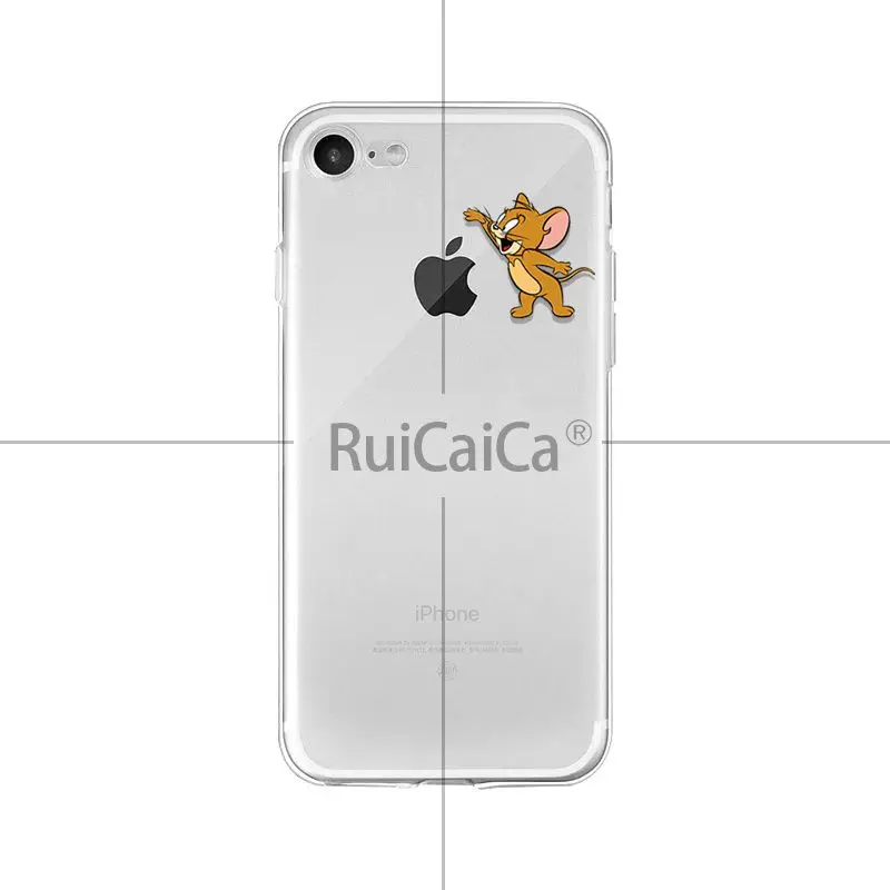 Ruicaica интересный Том и Джерри прозрачный ТПУ Мягкий силиконовый чехол для телефона для iPhone X XS MAX 6 6S 7 7plus 8 8Plus 5 5S XR