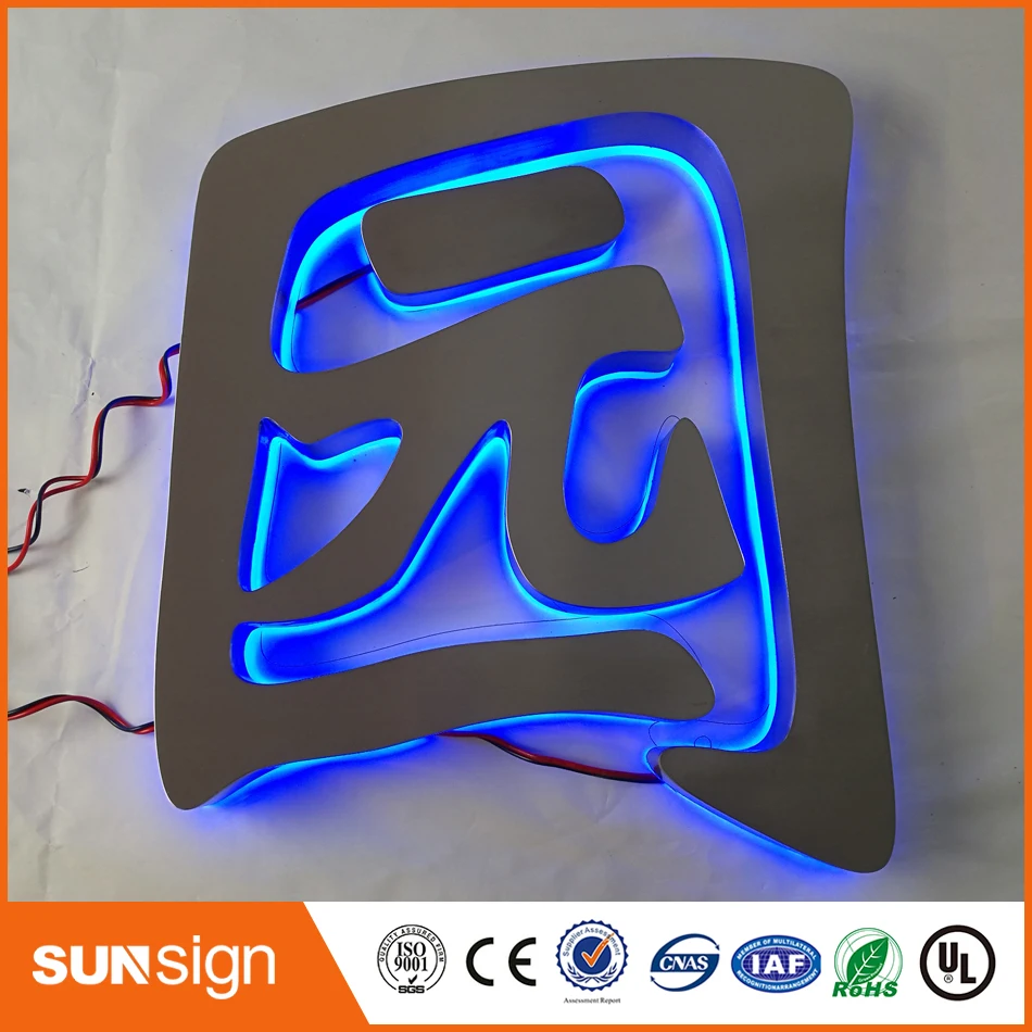 

3D outdoor advertising channel letters stainless steel backlit sign letters