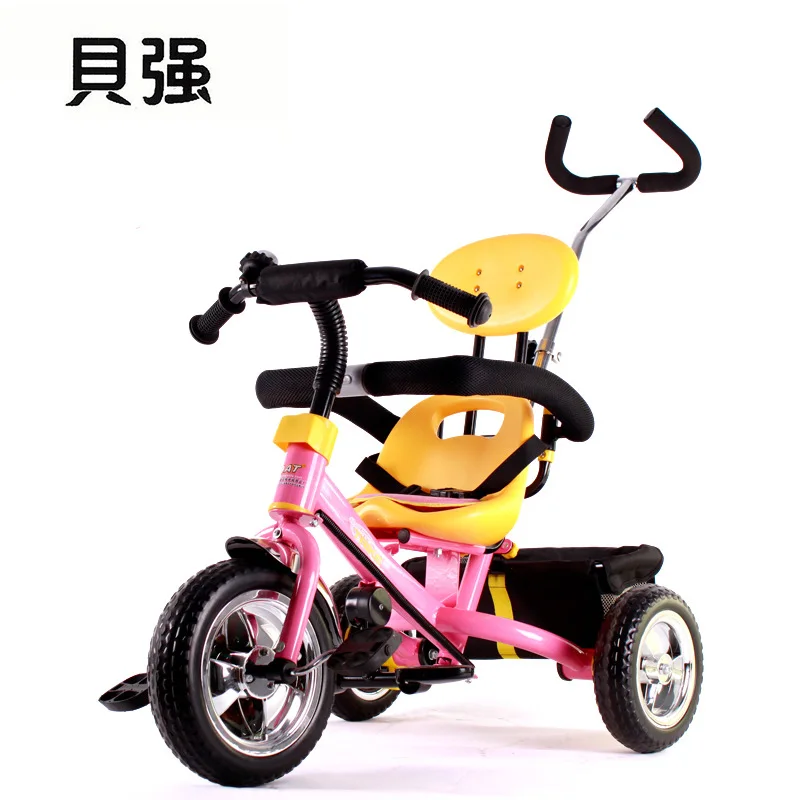 Детские 3 колеса трехколесный велосипед коляска для детей дошкольного возраста велосипед трехколесный Guadrail корзина для покупок Багги коляска-коляска От 6 месяцев до 6 лет - Цвет: PK