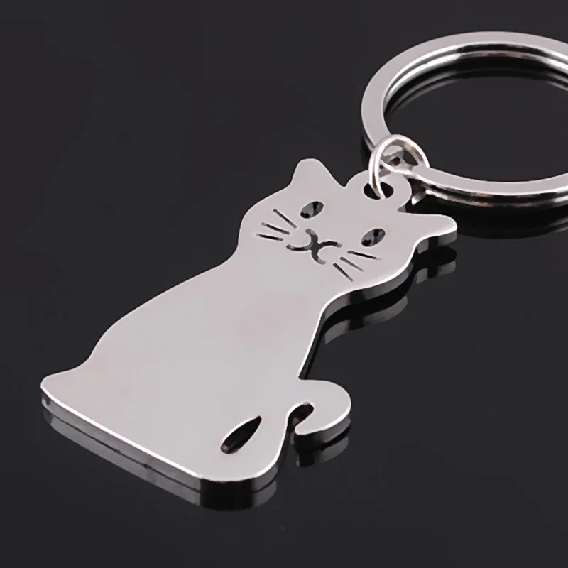 Cute Metal Cat Keychains Personalized Jewelry Pendant Fashion Animal Car Key Chains For Women