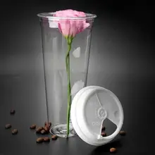 100 шт Одноразовые 90 калибра чашки для напитков высокая прозрачная ПЭТ инъекции чашка жесткий фруктовый чай 700 мл чашка для молока и чая Подгонянная