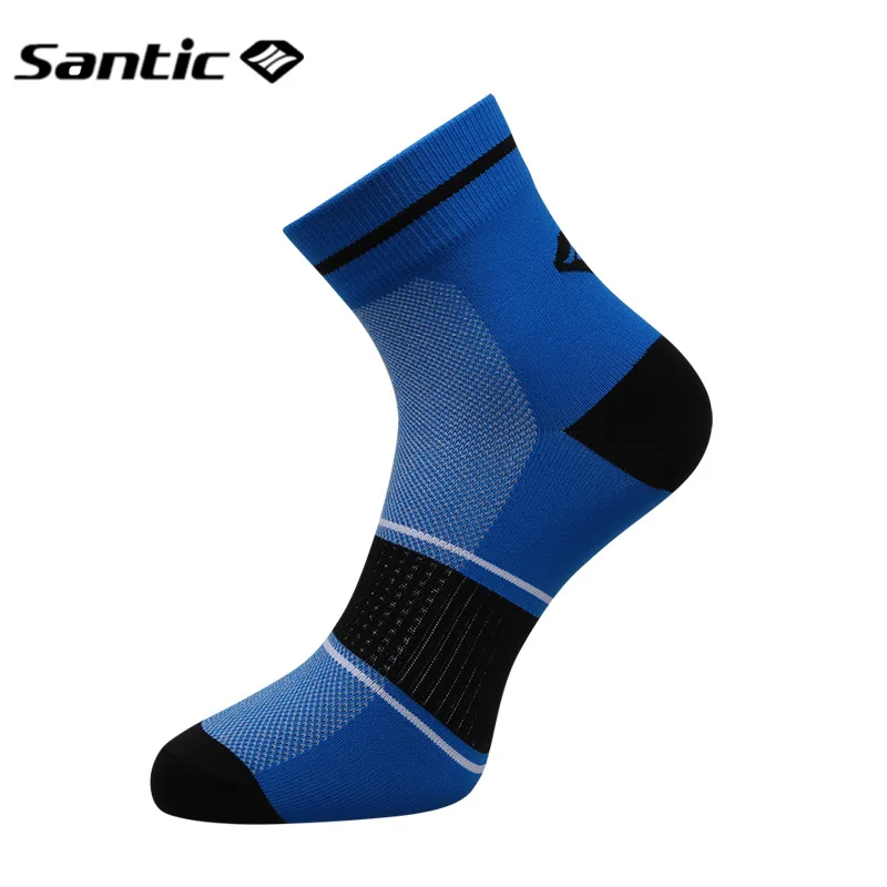 Santic велосипедные носки для мужчин и женщин Дышащие анти-пот MTB велосипед носки для бега Баскетбол Спорт на открытом воздухе носки Calcetines Ciclismo - Цвет: Blue