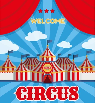 

Circus Photography Backdrops For Photo Studio Newborn Red Blue Backgrounds Children Birthday anniversaire cirque