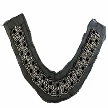 Longjie 2piece/lot Fake collar lace Fashion accessories handmade Diamond Bead Crochet gauze costume jewelry bead acrylic K1216