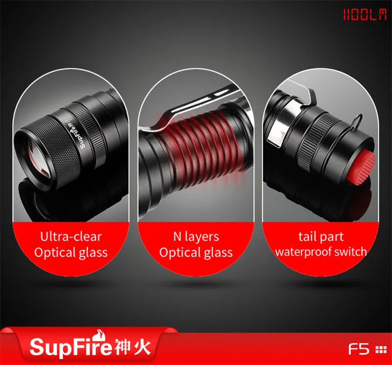 Supfire Zoom Flash светильник F5 CREE L2 Linterna светодиодный фонарь Lanterna ручной светильник для Imalent Sofirn Fenix O светильник Nicron Lumintop S065