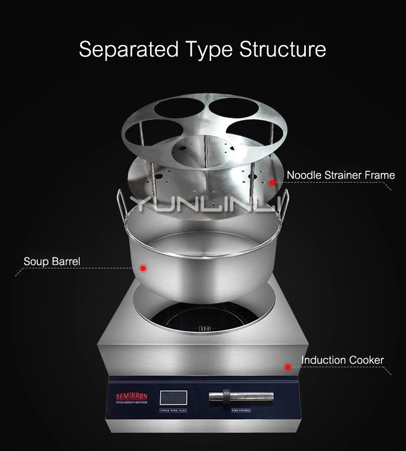 YUNLINLI электрическая настольная плита для приготовления лапши индукционная плита Настольная плита Коммерческая индукционная плита SMK-TSZML02