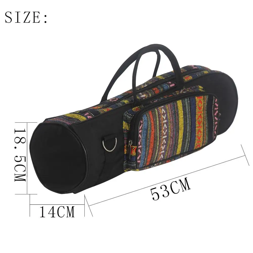 National Style Trumpet Bag Waterproof Oxford Soft Cotton Carrying Handle Bags Case Double Zippers with Front Pocket