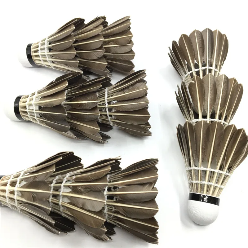 

12pcs/barrel Shuttlecock Black Goose Badminton Board Feather Flying Stability Durable Shuttlecock Ball