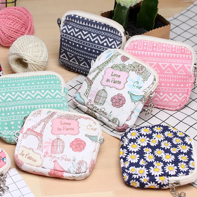 

Hot sell Sanitary Napkin Bag Purse Holder Organizer Storage Bags with Zipper Travel Napkins Towel Pouch Pad Holder
