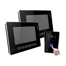 9″ TFT LCD Wired Video Audio Intercom Doorbell Video Door Phone Bell Access Control 1 Camera 2 Monitor for Home Security System