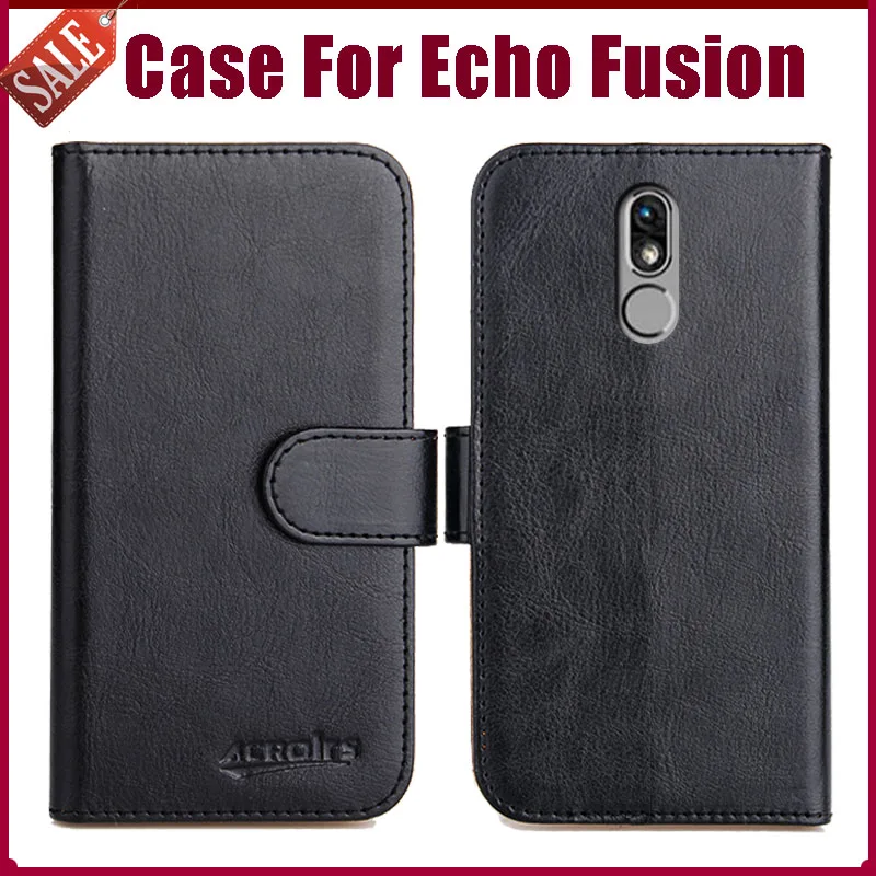 

Luxury Flip Leather Case for Echo Fusion Case 100% Special Wallet Cover Funda Card Holder Mobile Phone Bag