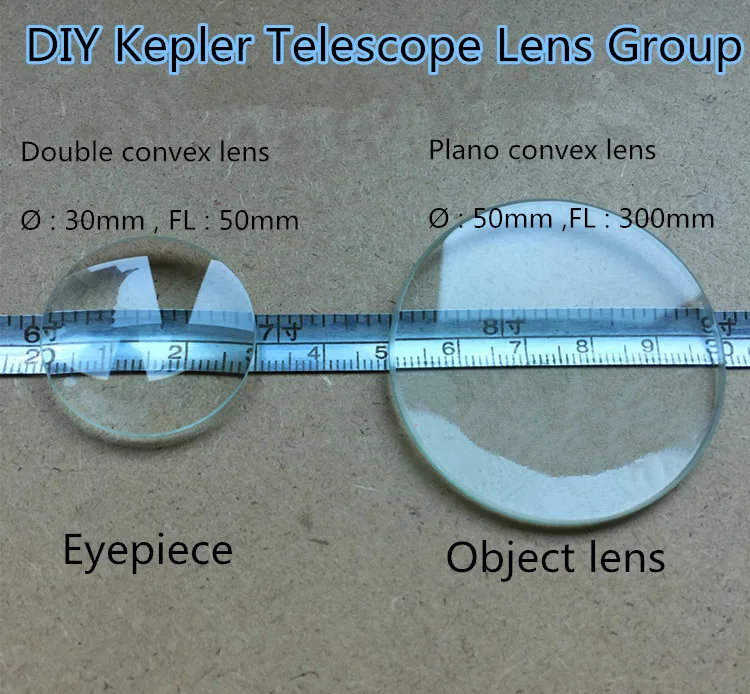 DIY Кеплер телескоп группа линз 30 мм диаметр 50 мм фокусное расстояние и 50 мм диаметр 300 мм фокусное расстояние