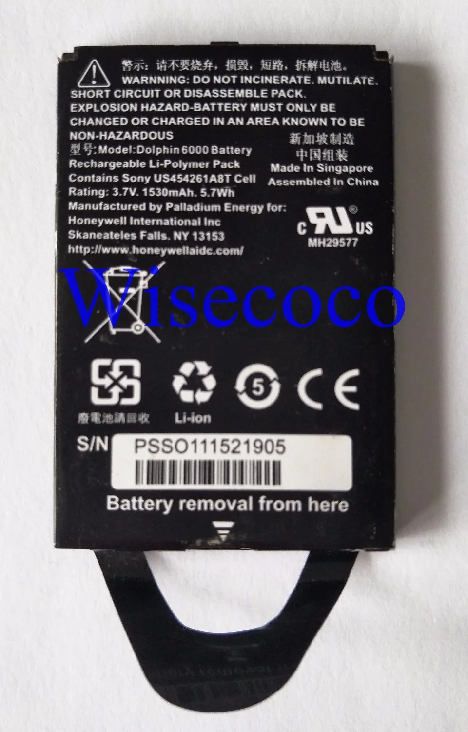 

10 pcs/lot NEW Original For Honeywell Dolphin 6000 D6000 Battery (1530mAh)