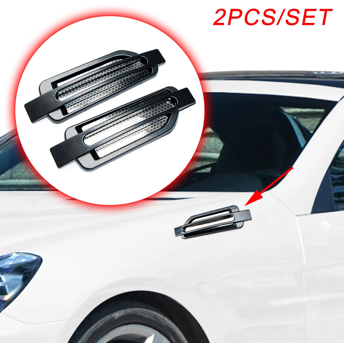 

2 шт. Универсальная автомобильная автозапчасть боковая кромка крыло аксессуары имитация потока воздуха вентиляционное отверстие впускная решетка спойлер декоративная отделка