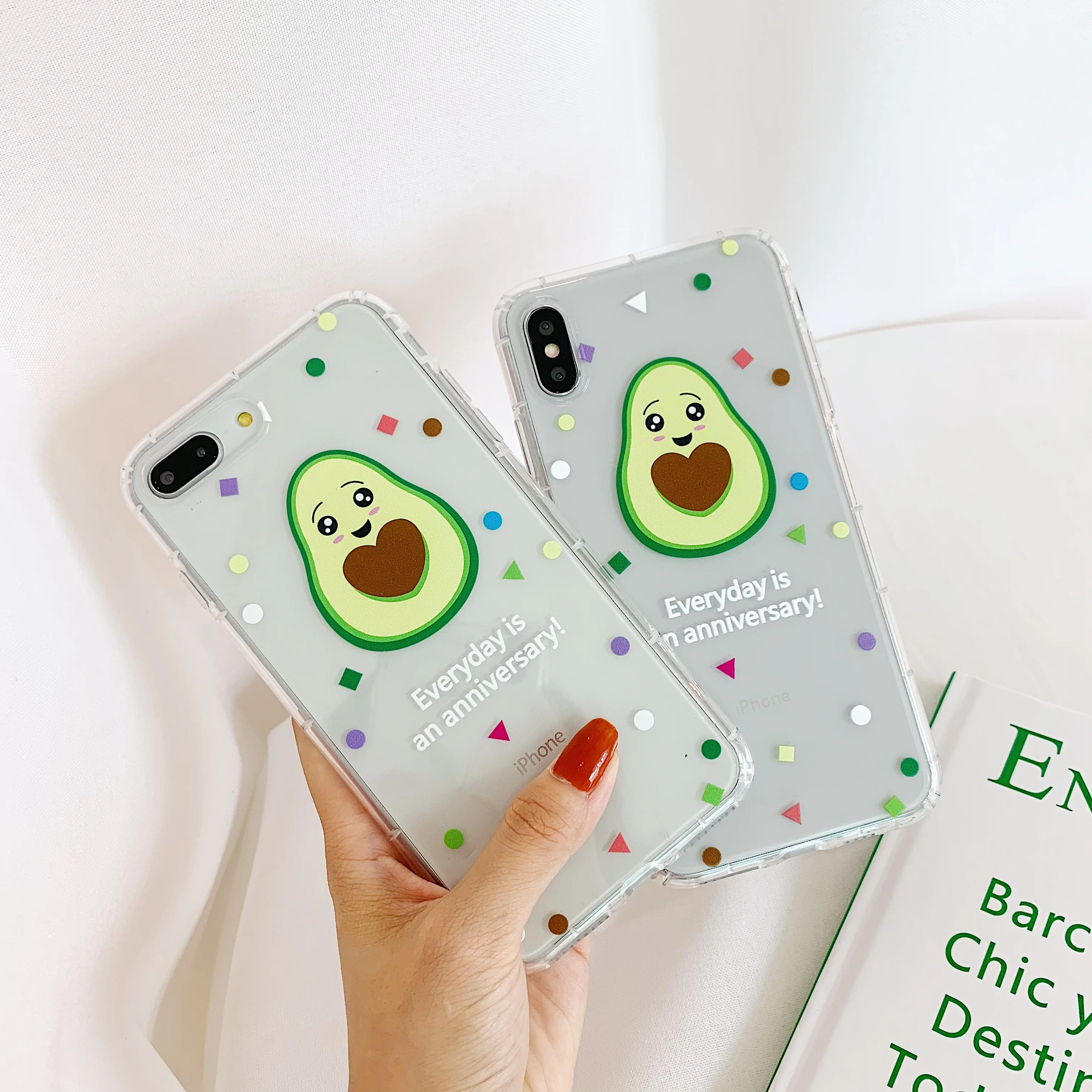 

Cute Avocado Shockproof Transparent Silicone Clear TPU Phone Case For iPhone X XR XS Max 10 8 7 6 6S Plus Protection Back Cover