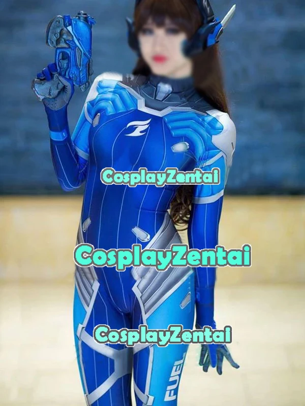 Женский костюм для косплея Даллас фьюэл из спандекса с 3D принтом D.Va на Хэллоуин |