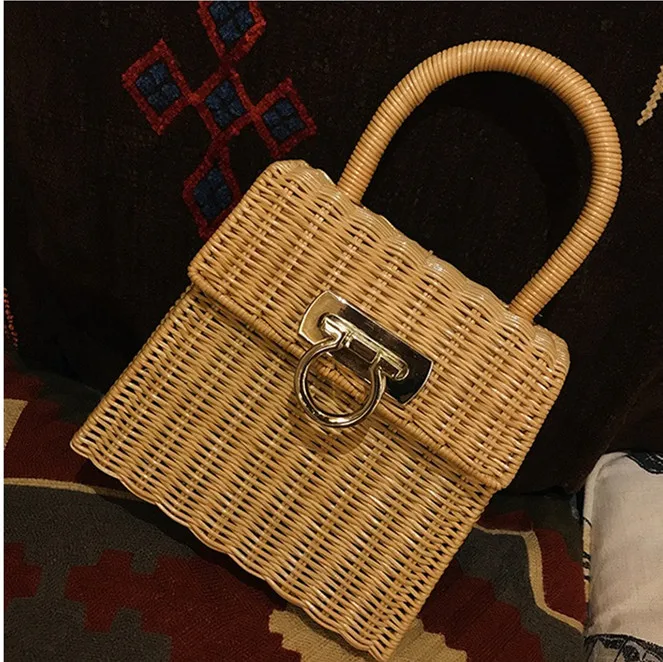 2019new сумки ручной работы плетёная ротанговая сумка Импортные высококачественные Ротанговые летние женские сумки из ротанга деревянные для сумок