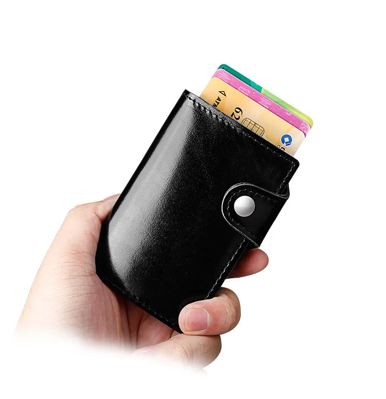Weduoduo 2019 Новая натуральная кожа металл Для мужчин держатель для Карт RFID алюминиевые Винтаж кредитной держатель для карт с RFID Блокировка